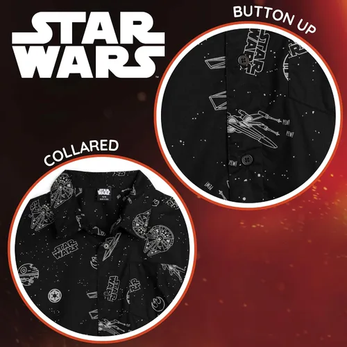 Vista 3 de STAR WARS Camisa de vestir de manga corta con botones