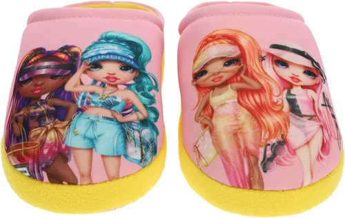 Vista 3 de Rainbow High Conjunto de pijama para niñas, camisón de dormitorio con pantuflas, rosa claro, talla de niño pequeño 45 a 1012