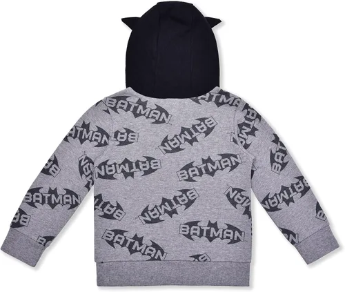 Vista 2 de DC Comics Batman Boys Hoodie for Toddler and Little Kids BlackGrey