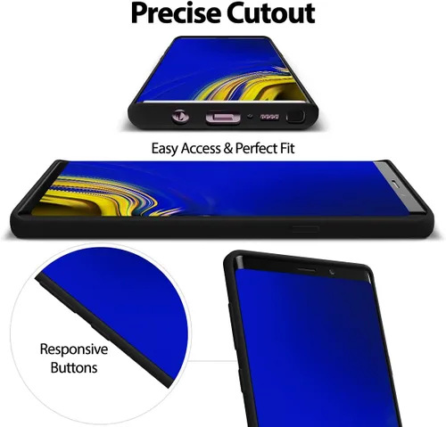 Vista 5 de GOOSPERY Funda de silicona líquida para Samsung Galaxy Note 9 (2018) Jelly Rubber Bumper Case con forro de microfibra suave - Negro