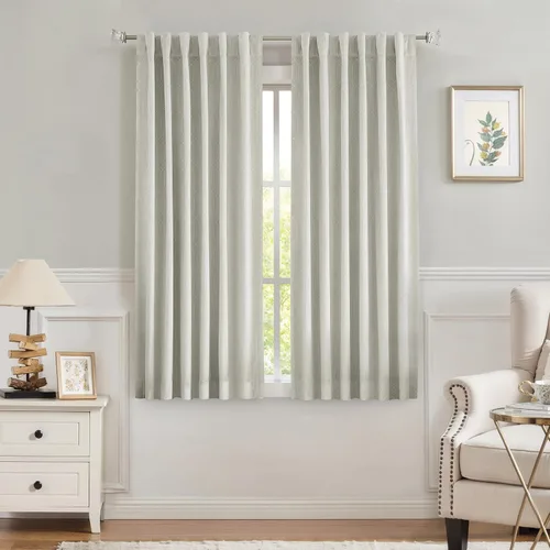 Vista 12 de Paneles de cortinas opacas de terciopelo gris oscuro para ventana, reducción de ruido, 90% de oscurecimiento de la habitación, bolsillo para barra