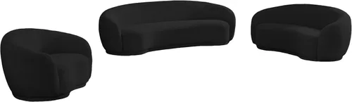 Vista 13 de Meridian Furniture 693Black-S Hyde Collection Modern Sofá tapizado de tela Boucle contemporáneo, negro, 89.5 pulgadas de ancho x 38 pulgadas