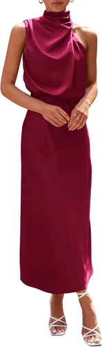 Vista 26 de PRETTYGARDEN Women's Summer Satin Maxi Cocktail Dress Verde militar