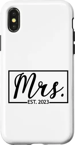 Vista 5 de iPhone 16 Mrs. Est. 2023 Casado luna de miel esposa señor a juego caso de boda