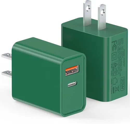 Vista 8 de Cargador de pared USB C de 20 W para iPhone 17/16/15/14/13/13 Mini/13 Pro Max/12/12 Pro/12 Pro Max Cube, paquete de 2 unidades de doble puerto