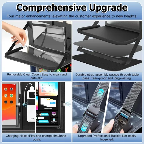 Vista 4 de KaiCross Organizador de asiento trasero de automóvil con bandeja plegable mejorada, organizador de asiento de automóvil para niños, accesorios