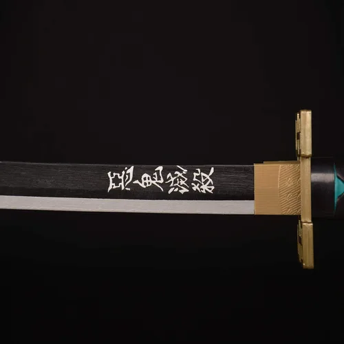 Vista 4 de Espada Katana SV Anime Demon Slayer de 31 Pulgadas, Espada Decorativa Coleccionable para Cosplay, Varias Estilos Disponibles