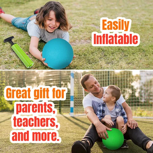 Vista 6 de New Bounce Pelotas deportivas de 5 pulgadas para niños pequeños, paquete de 3 unidades, color rojo, azul, verde, pequeñas bolas suaves