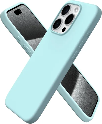Vista 9 de ORNARTO Funda compatible con iPhone 15 Pro de 6.1 pulgadas, silicona líquida de 3 capas cubierta completa de goma de gel suave, funda protectora