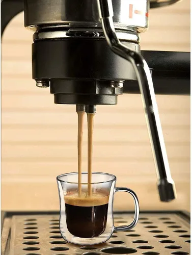 Vista 7 de ecooe Juego de 2 tazas de café de doble pared de 4 onzas, tazas de café de vidrio transparente con asa, taza de café aislada de borosilicato Clear