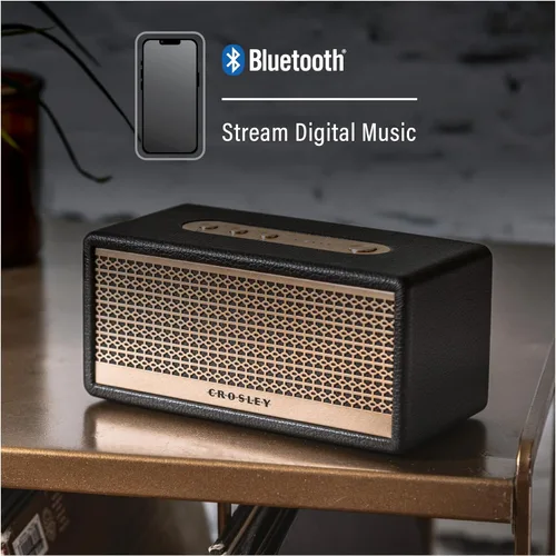 Vista 3 de Crosley CR3113A-BK Montero - Altavoz Bluetooth recargable portátil pequeño, color negro
