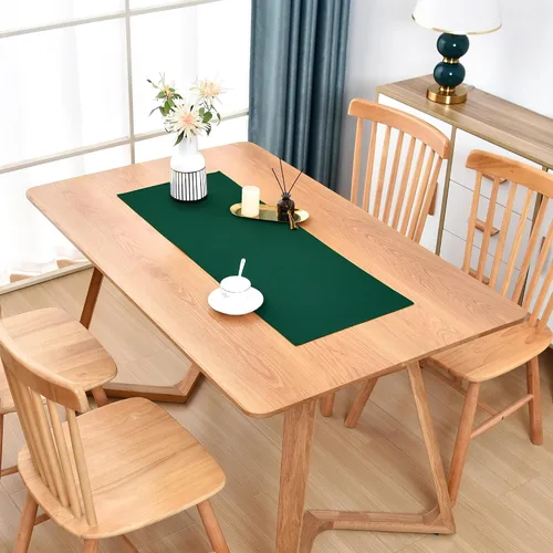 Vista 26 de Camino de Mesa Beige Estilo Granja Caminos de Mesa Pequeños Cortos de 36 Pulgadas Camino de Mesa de Centro para Cómoda Sala de Estar Dormitorio
