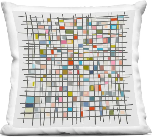 Vista 17 de Stupell Industries - Orange Coral Pattern Indoor Pillow, 18 x 18 - Made in USA - By Gail Fraser