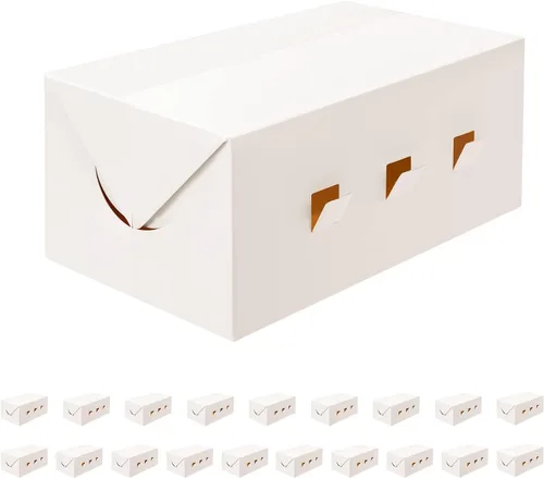 Vista 7 de 25 cajas blancas de panadería con ventana de 5 x 5 x 3.5 pulgadas 5x5x3.5 Blanco