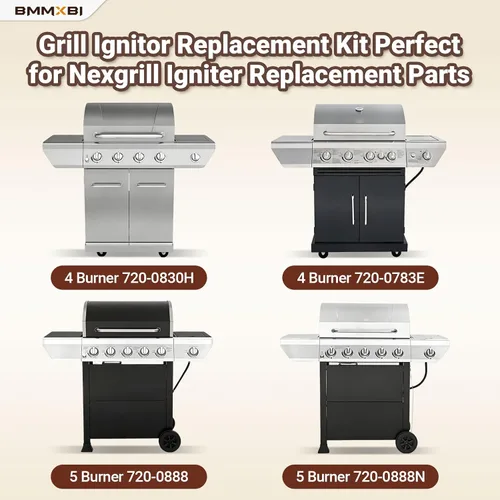 Vista 2 de Piezas de repuesto para encendedor de parrilla de 5 salidas para Home Depot Nexgrill 720-0830 720-0830H 720-0888N, kit de repuesto de encendedor