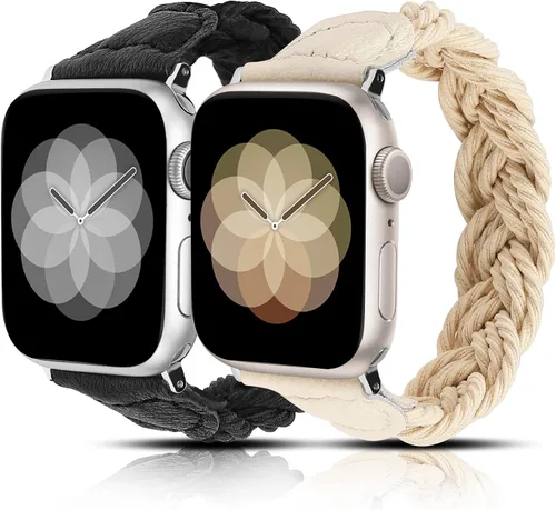 Vista 8 de Minyee - Correa trenzada compatible con Apple Watch de 41 mm, 40 mm, 38 mm, 42 mm, 44 mm, 45 mm, 46 mm, 49 mm, para mujeres, correa Solo Loop