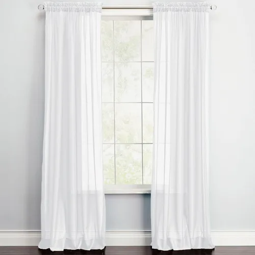 Vista 22 de BrylaneHome BH Studio - Paneles de gasa transparente con bolsillo para barra, juego de 2 a 120 pulgadas de ancho y 63 pulgadas de largo, hojas