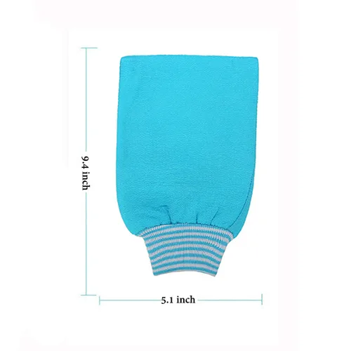 Vista 4 de Paquete de 2 guantes exfoliantes para toallas de baño Guantes de ducha grandes Elimina la piel muerta Doble cara disponible Hombres Mujeres
