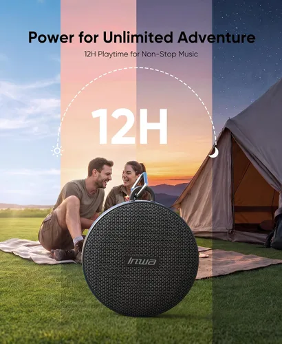 Vista 5 de Inwa Altavoces de bicicleta Bluetooth con modo de tarjeta TF, altavoz portátil inalámbrico impermeable para bicicleta, micrófono integrado para 5W