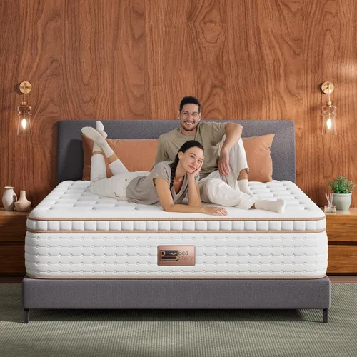 Vista 8 de BedStory Colchón firme de tamaño matrimonial – Colchón híbrido de 12 pulgadas con soporte lumbar ideal y bordes reforzados, alivio del dolor