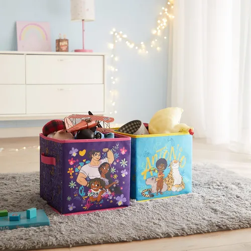 Vista 6 de Disney Encanto - Juego de dos cubos de almacenamiento espaciosos plegables, 10"x10