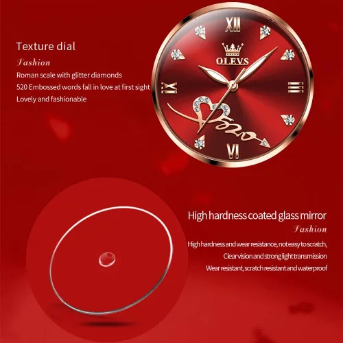 Vista 5 de OLEVS Relojes de mujer de cuarzo japonés de oro rosa para mujer, impermeables, de acero inoxidable, casual, para mujer