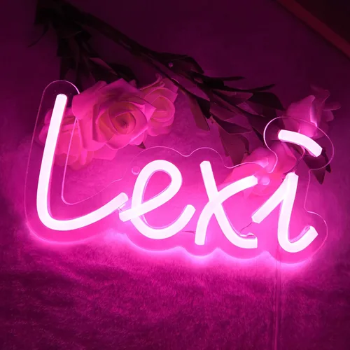 Vista 8 de Letrero de neón con el nombre Brianna para decoración de pared, luz de neón LED con el nombre Brianna para dormitorio de niños, decoración de fiesta
