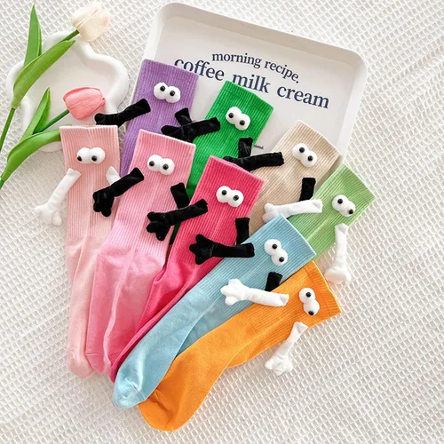 Vista 7 de Honganda Divertidos calcetines magnéticos de mano, calcetines de mano a mano para adultos, regalo de Navidad para parejas, amantes, familiares