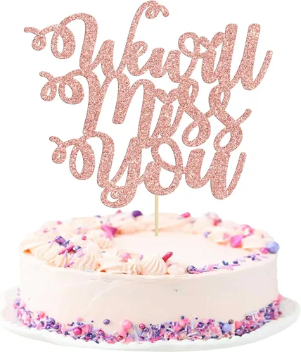 Vista 9 de 1 paquete de decoración para tartas con purpurina de corazón de buena suerte para cambio de trabajo, despedida de jubilación, graduación, temática
