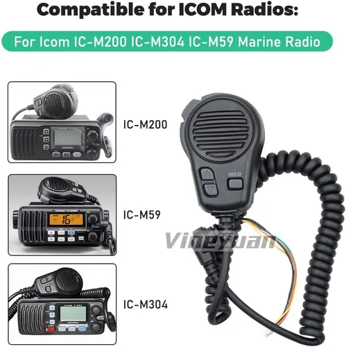 Vista 2 de HM-164B Micrófono de altavoz para Icom IC-M200 IC-M304 IC-M59 Micrófono de mano de radio marina