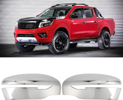 Vista 2 de Keenso Cubierta para espejo retrovisor, 2 piezas de ABS inoxidable para Nissan Navara NP300 Frontier 2015-2019 modificación interior y exterior