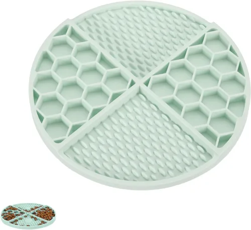 Vista 8 de Cuencos para perros de alimentación lenta, cuenco de comida para perros de comedor lento, amarillo y diámetro: 6.3 pulgadas, diseñado para perros