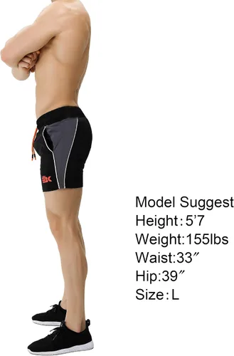 Vista 2 de BROKIG - Pantalones cortos para el gimnasio de 5 in para hombres, para correr, entrenamiento ligero, con cintura elástica y bolsillos