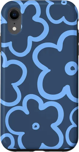 Vista 23 de Funda para iPhone 12 Mini con diseño floral azul marino y azul claro