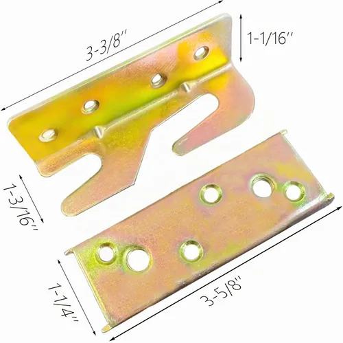 Vista 9 de Soportes de riel de cama, conectores de soporte de marco de cama para camas de madera, sujetadores de soporte resistentes sin mortaja, accesorios