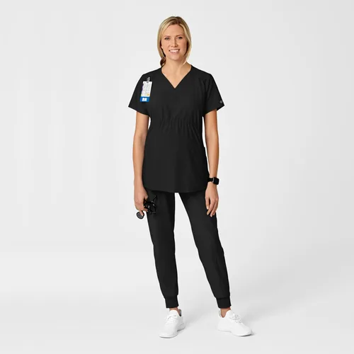 Vista 3 de Wink W123 - Camiseta de maternidad con cuello en V Negro