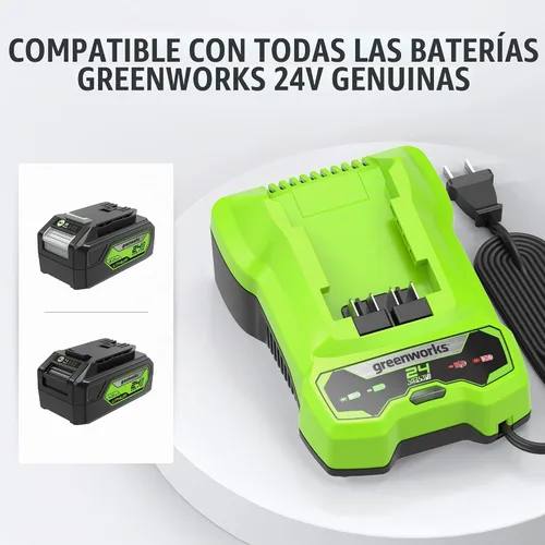 Vista 2 de Cargador de batería Greenworks de 24 V (cargador genuino Greenworks)