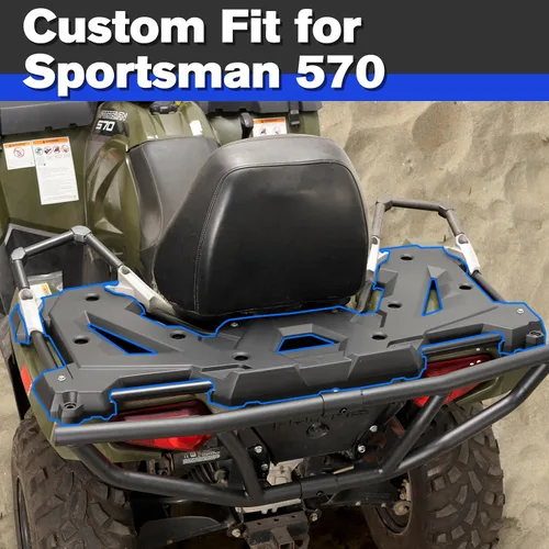 Vista 2 de HAKA TOUGH Estante trasero para accesorios de rack Polaris Sportsman 570 2014-2020, reemplazo OEM # 2635059-070, carrocería trasera para Sportman