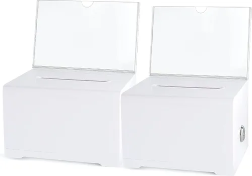 Vista 8 de Boleta de colección de donaciones, boletín y dibujo, votación o comentario, caja de sugerencias de oficina y recaudación de fondos, 6.25 x 4.75 x 4