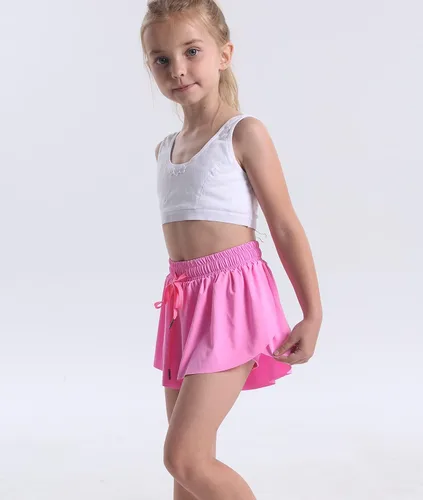 Vista 3 de Paquete de 3 faldas cortas con vuelo de mariposa para niñas, tenis y animadoras, atléticas, para correr, para adolescentes y niñas