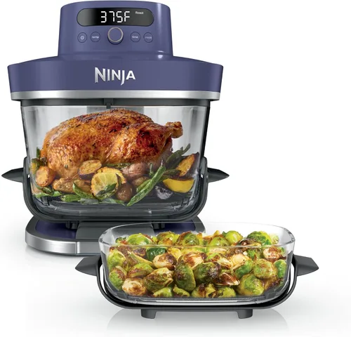 Vista 17 de Ninja Crispi Pro - Freidora de aire de vidrio 6 en 1 Recipientes y tapas de 450 °F, no tóxico, de 6 cuartos y 2.5 cuartos de galón Microondas