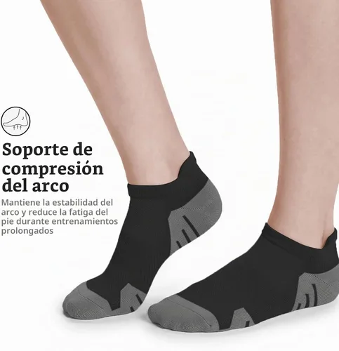 Vista 6 de PAPLUS Ankle Compression Socks for Women Running Socks With Arch Support negro (6 pares)