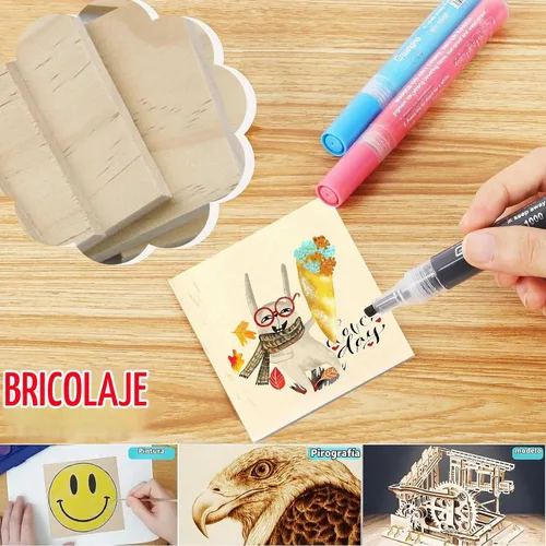 Vista 6 de 30 cuadrados de madera de 2 x 2 pulgadas para manualidades de 1/4