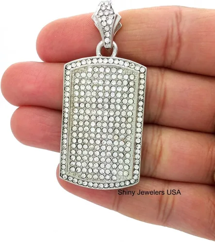 Vista 2 de Cadena con colgante de cadena para hombre, plata o oro