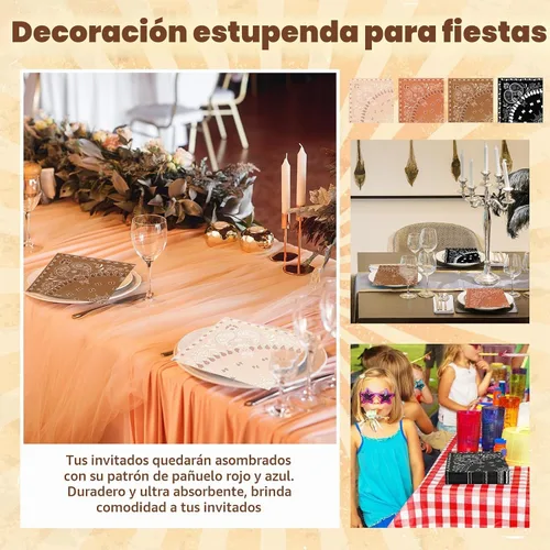 Vista 7 de Teling 100 unidades de colores surtidos de fiesta occidental bandana
