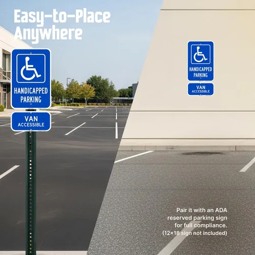 Vista 6 de SmartSign Letrero "Van Accessible" Aluminio reflectante de grado de ingeniero 3M de 6 x 12 pulgadas