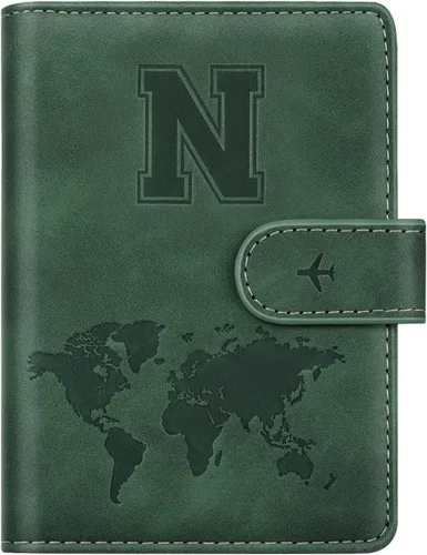 Vista 29 de Funda para Pasaporte Personalizada con Letra de la A a la Z, Billetera de Viaje con Bloqueo RFID, Funda para Pasaporte, Estuche para Pasaporte