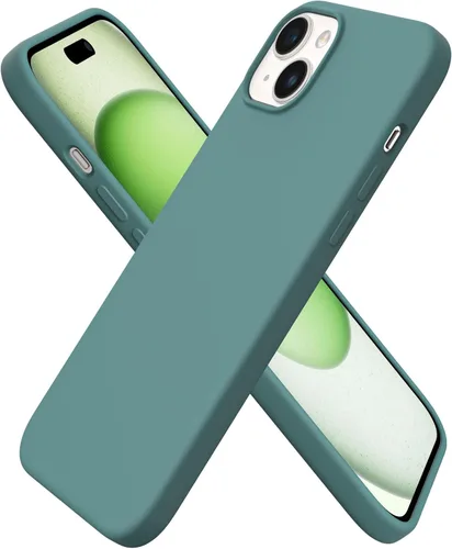 Vista 14 de ORNARTO Funda compatible con iPhone 15 Plus de 6.7 pulgadas, silicona líquida delgada de 3 capas cubierta completa de goma de gel suave, funda