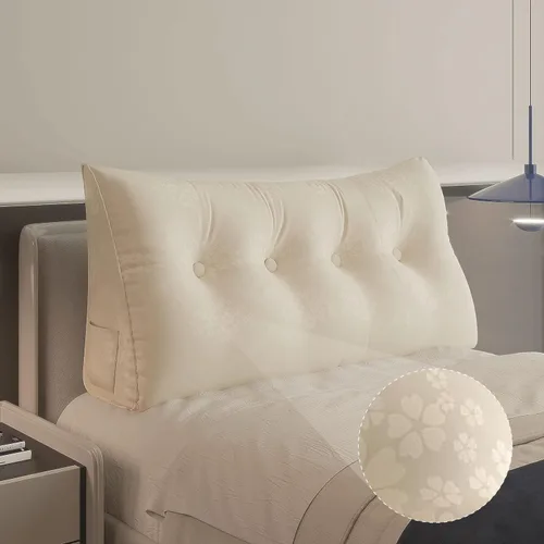 Vista 36 de WOWMAX - Almohada grande triangular con respaldo para cabecera, almohada de posicionamiento para lectura en forma de cuña, con funda extraíble