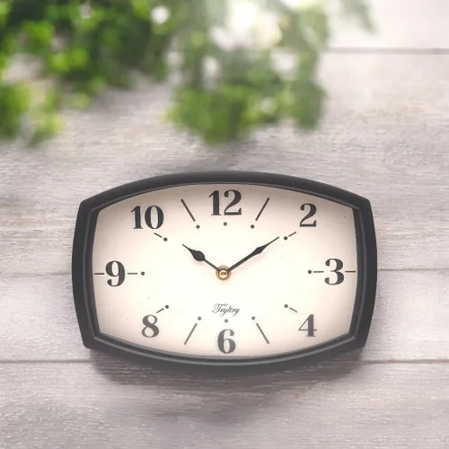 Vista 5 de Reloj de pared pequeño Silencioso Retro Rectangular Reloj Negro Rectángulo Relojes de pared de metal con pilas estilo antiguo de diseño